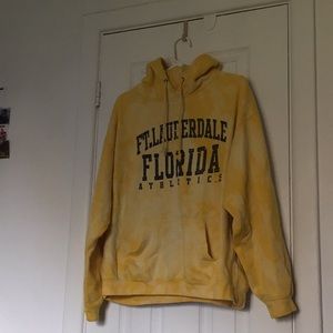 vintage yellow tie-dye hoodie